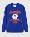 Starter Men's New England Patriots Crew Neck Sweatshirt With Zip Pockets In Blue In Blue