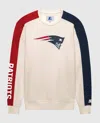 Starter Men's New England Patriots Team Crew Long Sleeve Shirt In Cream In White