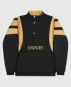 Starter Men's New Orleans Saints Pullover Half-zip  Jacket In Black In Black