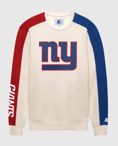 Starter Men's New York Giants Long Sleeve Shirt In Cream In White