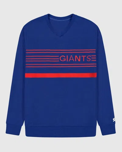 Starter Men's New York Giants  Jacquard Pullover Sweater In Blue