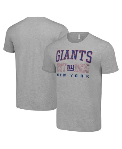 Starter Men's New York Giants Throwback Logo Distressed T-shirt In Gray