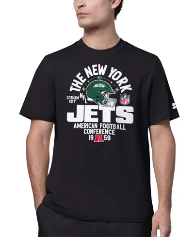 Starter Men's New York Jets Gotham City Crewneck T-shirt In Black