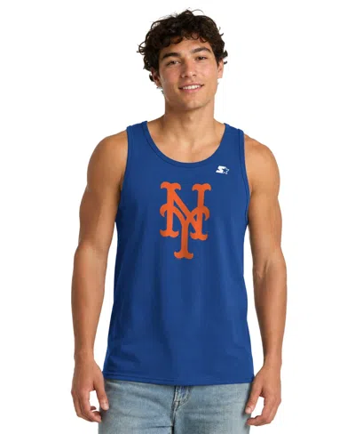 Starter Men's New York Mets Sleeveless Screen Print Tank Top In Blue