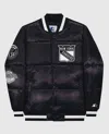 Starter Men's New York Rangers Down Fill Puffer Jacket In Black In Black