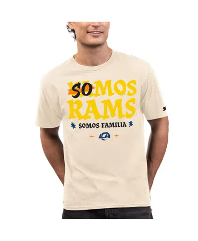 Starter Men's Oatmeal Los Angeles Rams Somos T-shirt In Brown