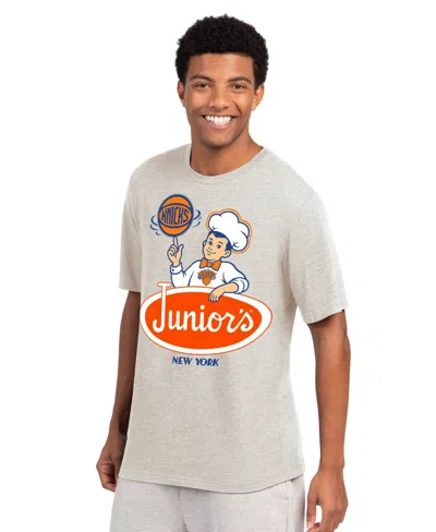 Starter Men's Oatmeal New York Knicks Junior's Prime Time T-shirt In Gray