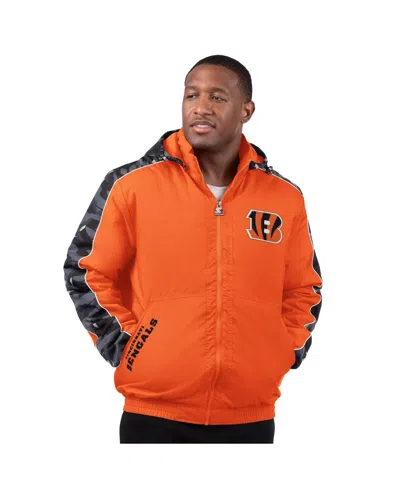 Starter Men's Orange Cincinnati Bengals Thursday Night Gridiron Full-zip Jacket In Orange,black