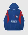 Starter Royal Philadelphia 76ers Home Team Hoodie Half-zip Jacket In Blue