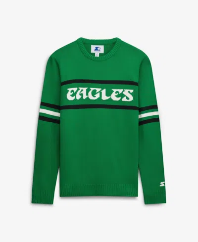 Starter Men's Philadelphia Eagles Player Midweight Sweater In Green