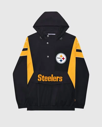 Starter Men's Pittsburgh Steelers Home Team Half-zip Jacket In Black