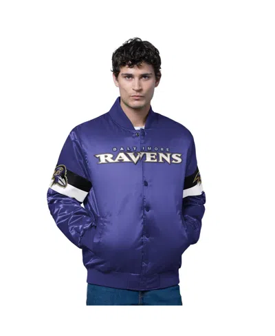 Starter Men's Purple Baltimore Ravens Triple Option Satin Varsity Full-snap Jacket