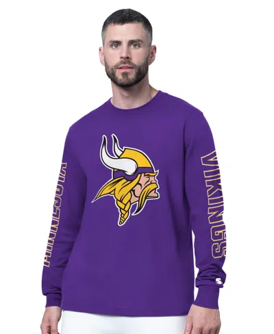 Starter Men's Purple Minnesota Vikings Clutch Hit Ii Long-sleeve T-shirt