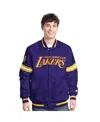 Starter Men's Purple/gold Los Angeles Lakers Scout Full Snap Varsity Jacket In Purple
