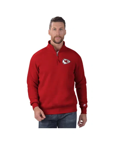 Starter Men's Red Kansas City Chiefs Classic Quarter-zip Pullover Sweatshirt