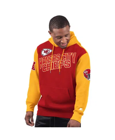 Starter Men's Red Kansas City Chiefs Extreme Pullover Hoodie In Red,gold