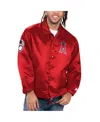 Starter Men's Red Philadelphia Phillies Option Route Satin Full-snap Jacket In Red