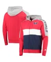 Starter Men's Red, Navy Washington Capitals Playoffs Color Block Full-zip Hoodie In Red,navy