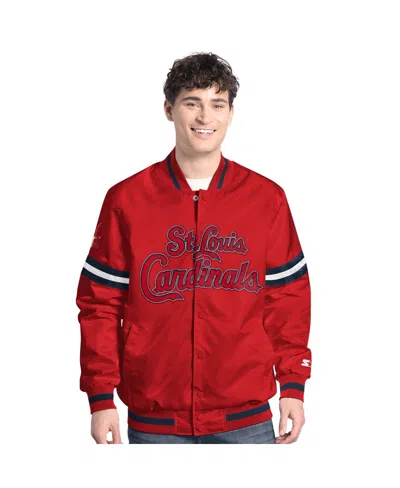 Starter Men's Red St. Louis Cardinals Scout Full-snap Varsity Jacket