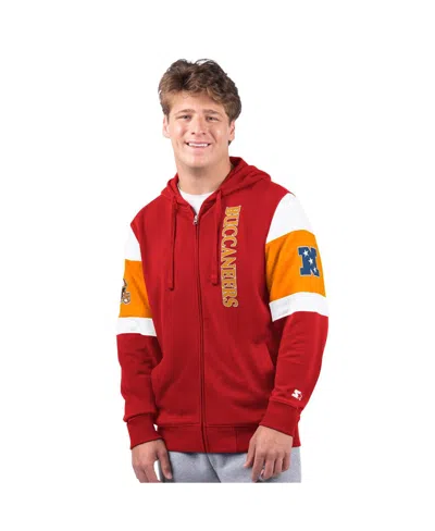 Starter Men's Red Tampa Bay Buccaneers Extreme Vintage Logo Full-zip Hoodie