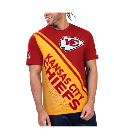 Starter Men's Red/gold Kansas City Chiefs Finish Line Extreme Graphic T-shirt In Red,gold