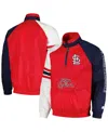 Starter Men's Red/navy St. Louis Cardinals Elite Raglan Half-zip Jacket In Red