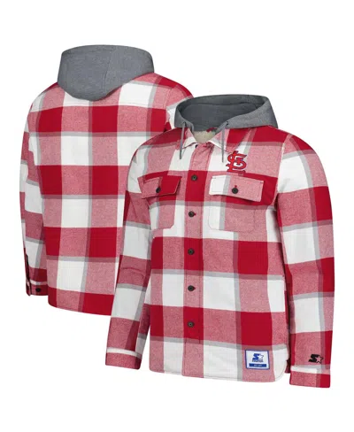 Starter Men's Red/white St. Louis Cardinals Sherpa Full-zip Hoodie Jacket