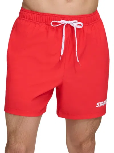 Starter Men's Regular Fit Drawstring Shorts In Red