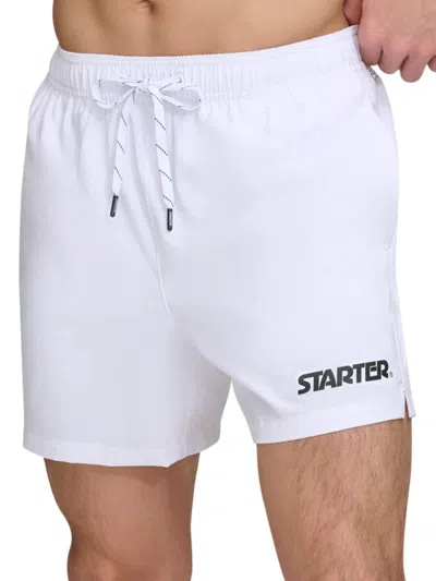 Starter Men's Regular Fit Drawstring Shorts In White