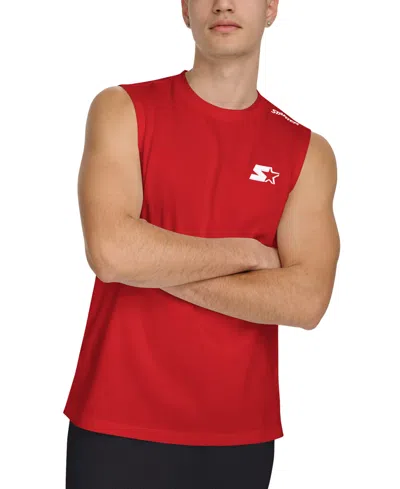 Starter Men's Regular-fit Logo Graphic Sleeveless T-shirt In Red