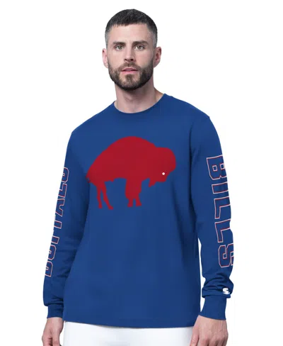 Starter Men's Royal Buffalo Bills Clutch Hit Ii Logo Long-sleeve T-shirt