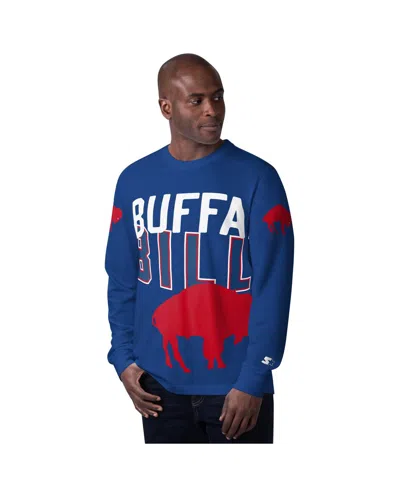 Starter Men's Royal Buffalo Bills Extreme Clutch Hit Logo Long Sleeve T-shirt In Blue