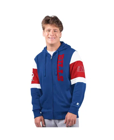 Starter Royal Buffalo Bills Extreme Vintage Logo Full-zip Hoodie In Blue
