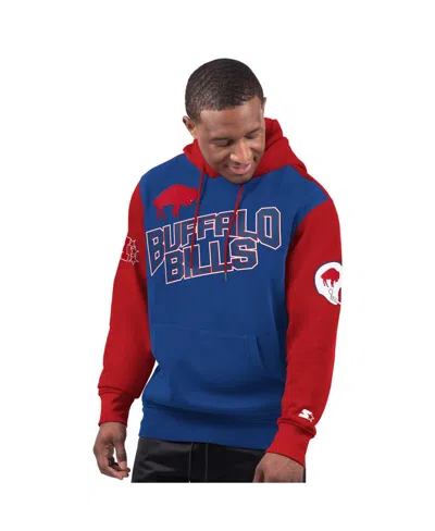 Starter Men's Royal Buffalo Bills Extreme Vintage Logo Pullover Hoodie In Blue