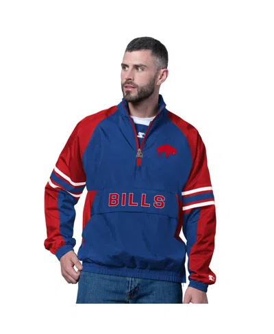 Starter Men's Royal Buffalo Bills Vintage Logo Prospect Half-zip Pullover In Blue
