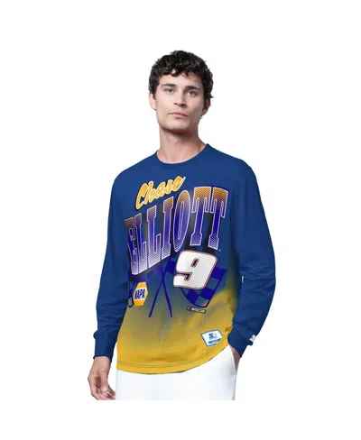 Starter Men's Royal Chase Elliott Quarterback Extreme Long Sleeve T-shirt In Blue