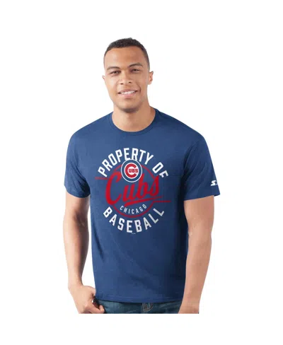 Starter Men's Royal Chicago Cubs Prime Time Property Of T-shirt In Blue