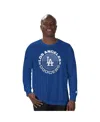 Starter Royal Los Angeles Dodgers Halftime Long Sleeve T-shirt In Blue