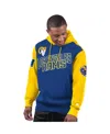 Starter Royal Los Angeles Rams Extreme Pullover Hoodie In Royal,gold