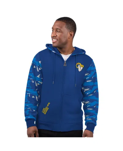 Starter Men's Royal Los Angeles Rams Thursday Night Gridiron Full-zip Hoodie In Blue