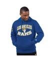 Starter Men's Royal Los Angeles Rams Thursday Night Gridiron Pullover Hoodie In Blue