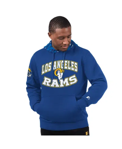 Starter Men's Royal Los Angeles Rams Thursday Night Gridiron Pullover Hoodie In Blue