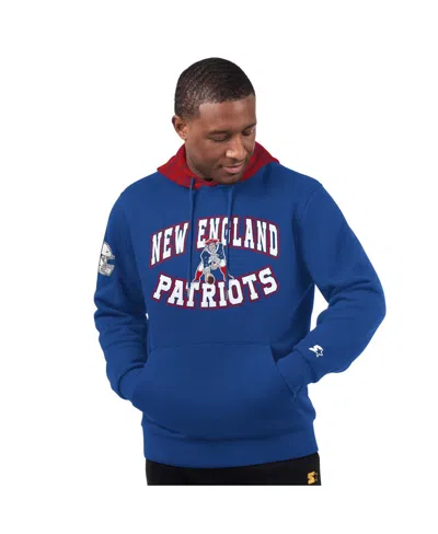 Starter Men's Royal New England Patriots Thursday Night Gridiron Logo Pullover Hoodie In Blue