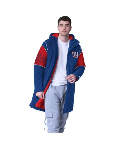 Starter Men's Royal New York Giants Dynasty Polyfill Stadium Full-zip Jacket In Royal,red