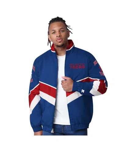 Starter Men's Royal Philadelphia 76ers Captain Oxford Full-zip Jacket