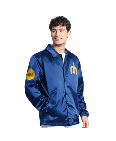 Starter Men's Royal Seattle Mariners Cooperstown Collection Point Man Full-snap Coaches Jacket In Blue