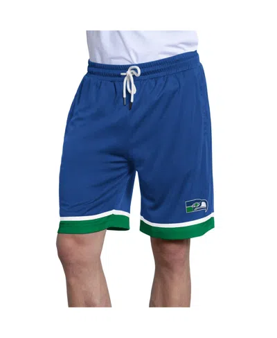 Starter Men's Royal Seattle Seahawks Throwback Power Play Mesh Shorts In Blue