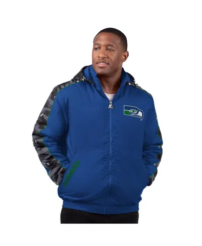Starter Men's Royal Seattle Seahawks Thursday Night Gridiron Full-zip Hoodie Jacket In Royal,blue