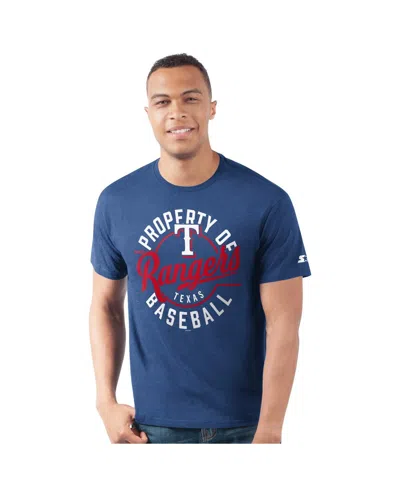 Starter Men's Royal Texas Rangers Prime Time Property Of T-shirt In Blue