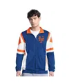 Starter Men's Royal/orange New York Mets Contender Tricot Full-zip Track Jacket In Blue